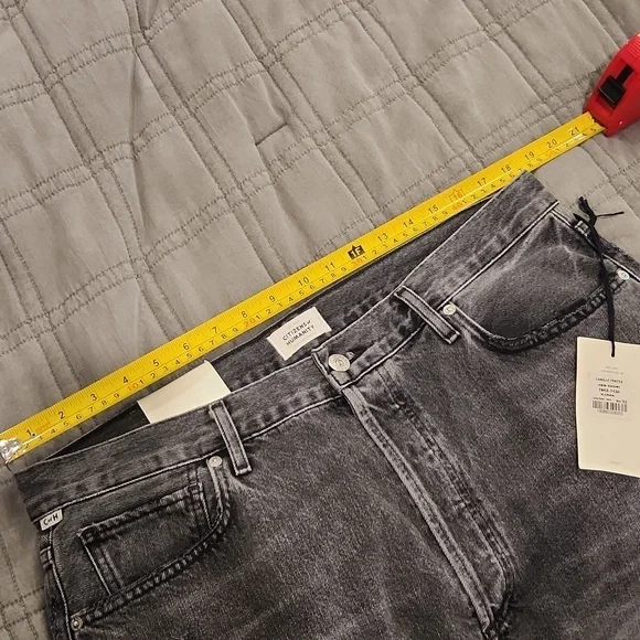 Citizens Of Humanity Grayish-black Hi-Waist Button Fly Jean Shorts Size 32! NWT! - Picture 14 of 16